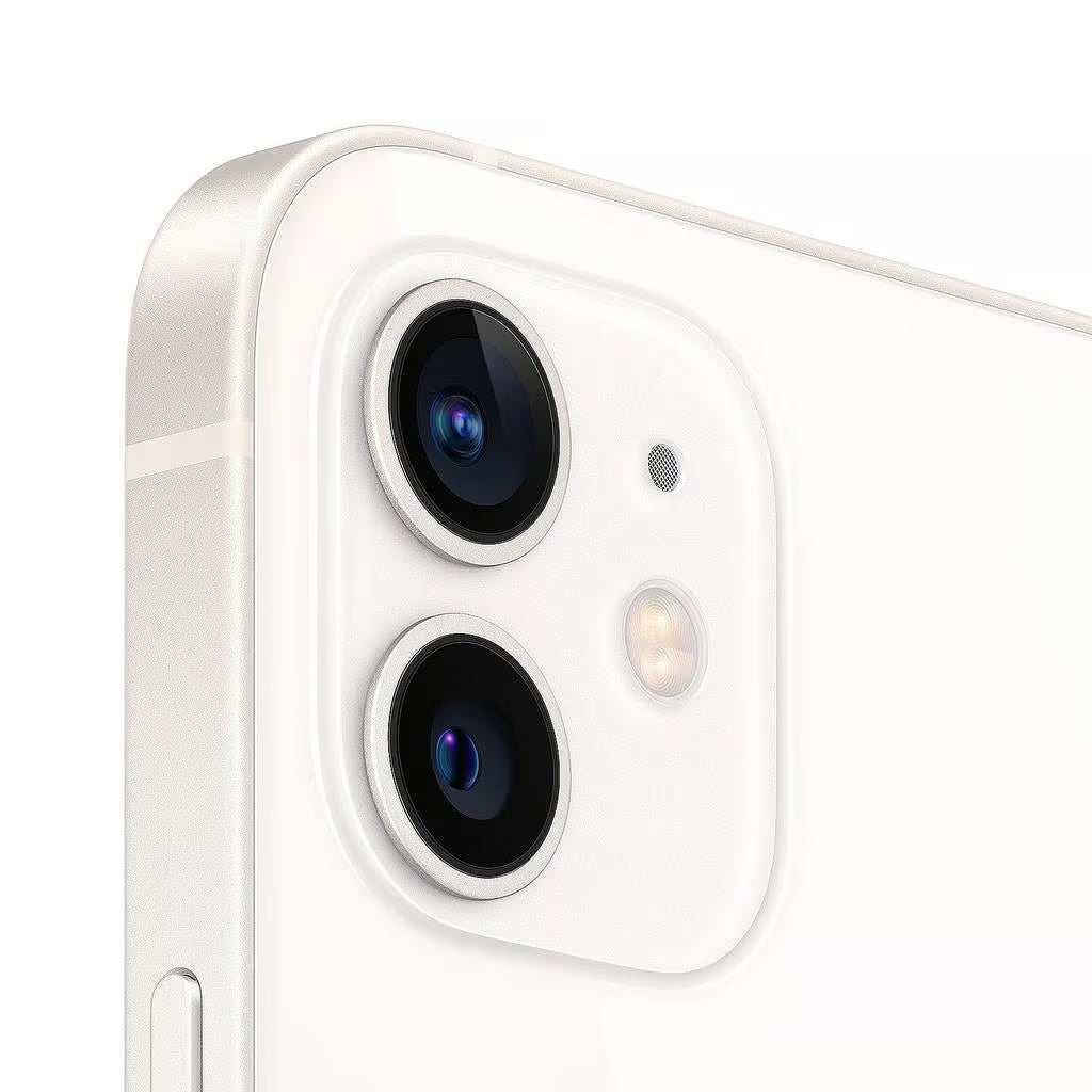 Schickes Apple iPhone 12 in strahlendem Weiß mit großzügigen 64GB Speicher, ohne Vertrag.