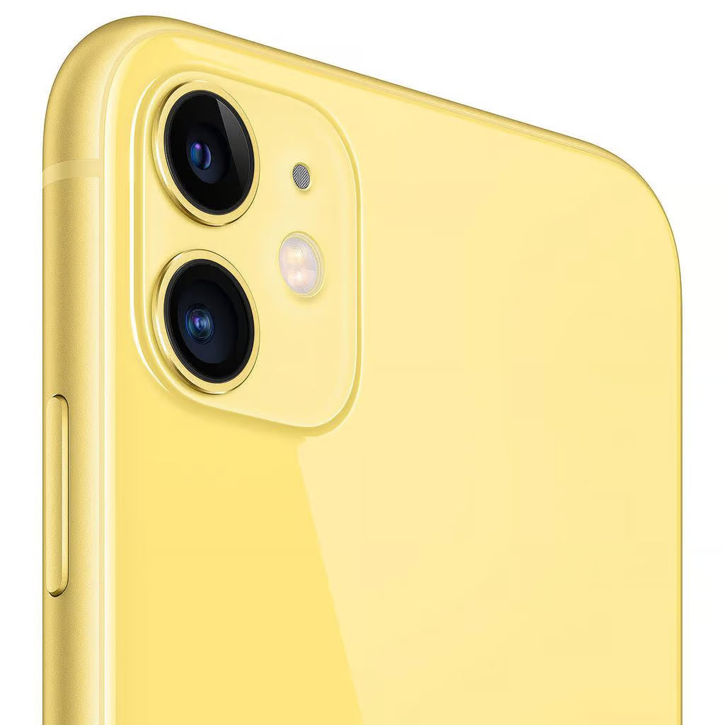 Strahlendes Apple iPhone 11 in der Farbe Gelb mit großzügigen 128GB Speicher, ohne Vertrag.